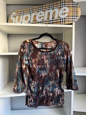 Vintage euro festival boho snakeskin shirt